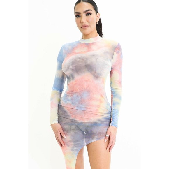 Boutique Dresses & Skirts - Women's Mesh Sheer See Through Long sleeve bodycon Mini Night Club DRESS